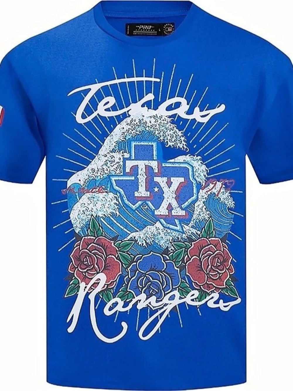 Pro Standard Texas Rangers Wave and Roses CJ Drop Shoulder Short Sleeve T-Shirt